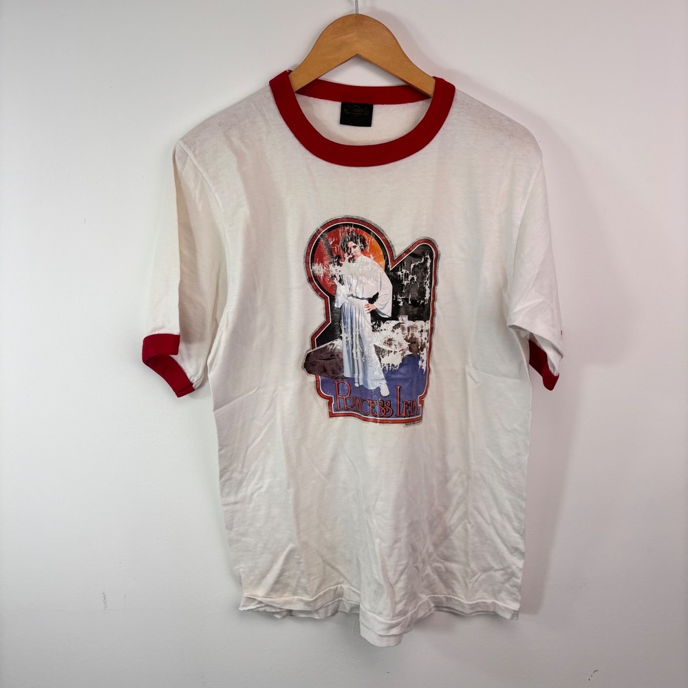 Vintage 1996 Star Wars Princess Leia Changes Ringer Tee L Made USA Lucasfilm